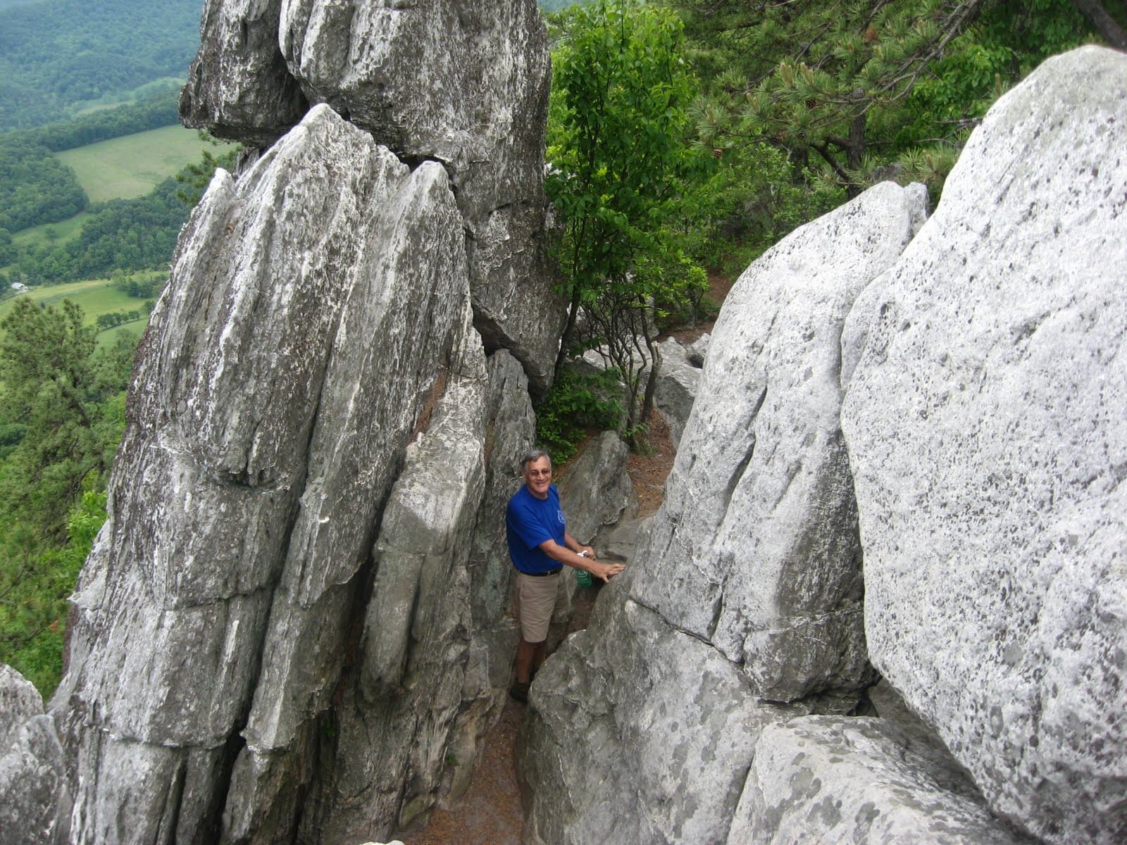 Between the rocks at Dragon's Tooth