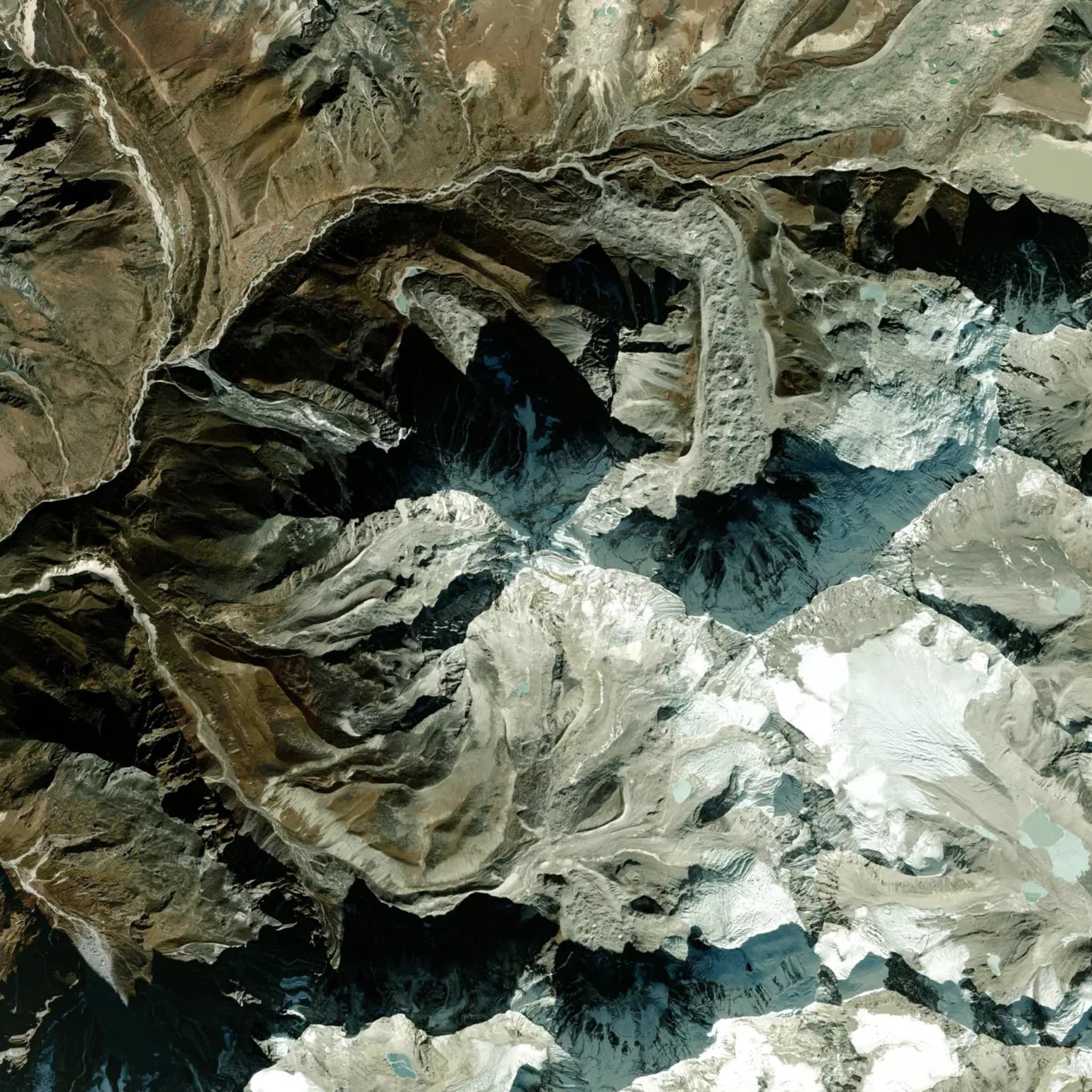 Ama Dablam satellite terrain view