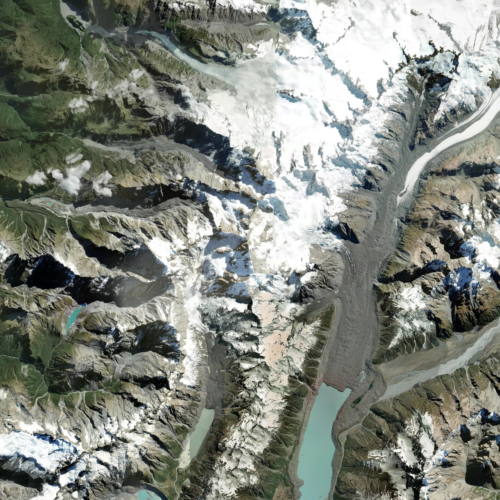 Aoraki / Mount Cook satellite terrain view