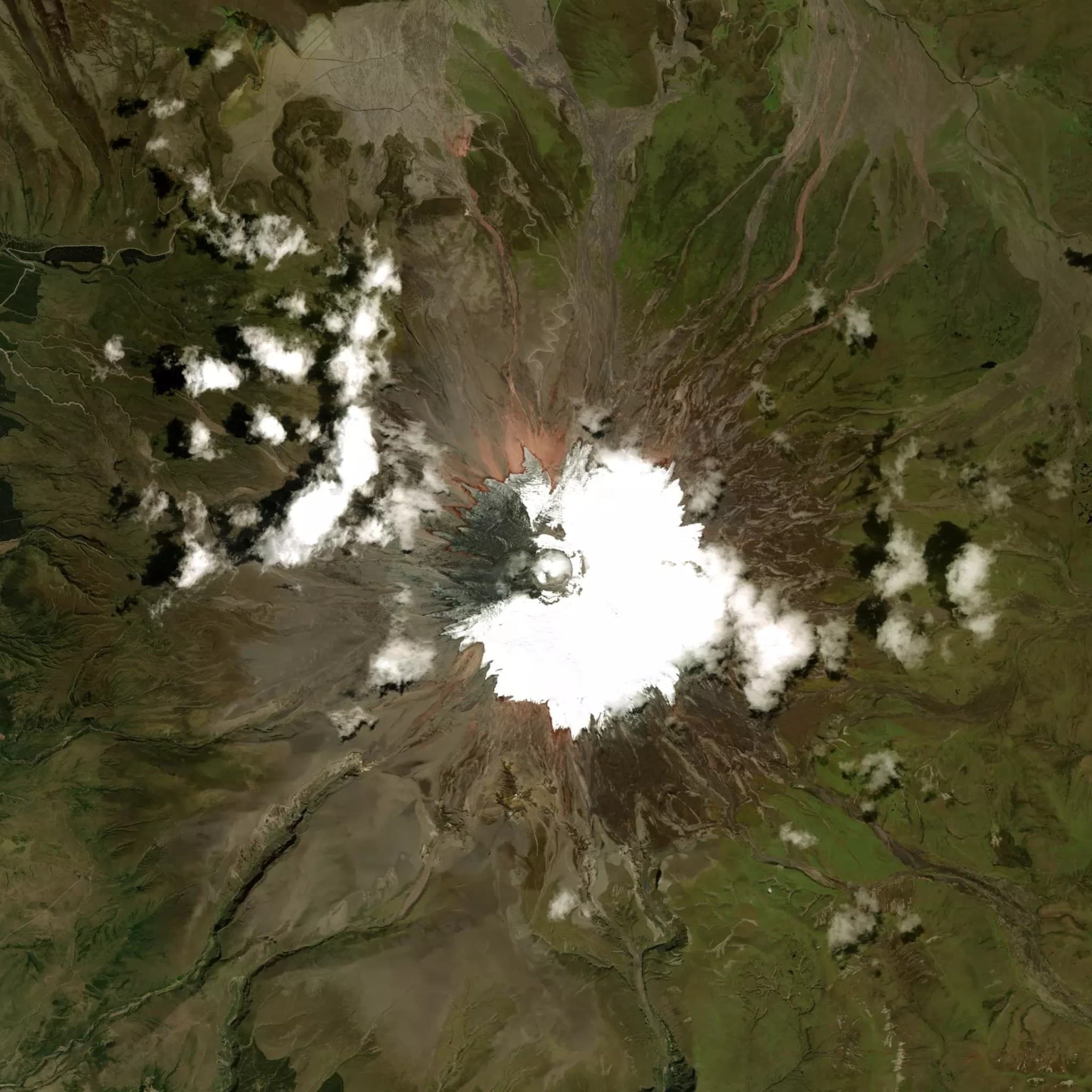 Cotopaxi satellite terrain view