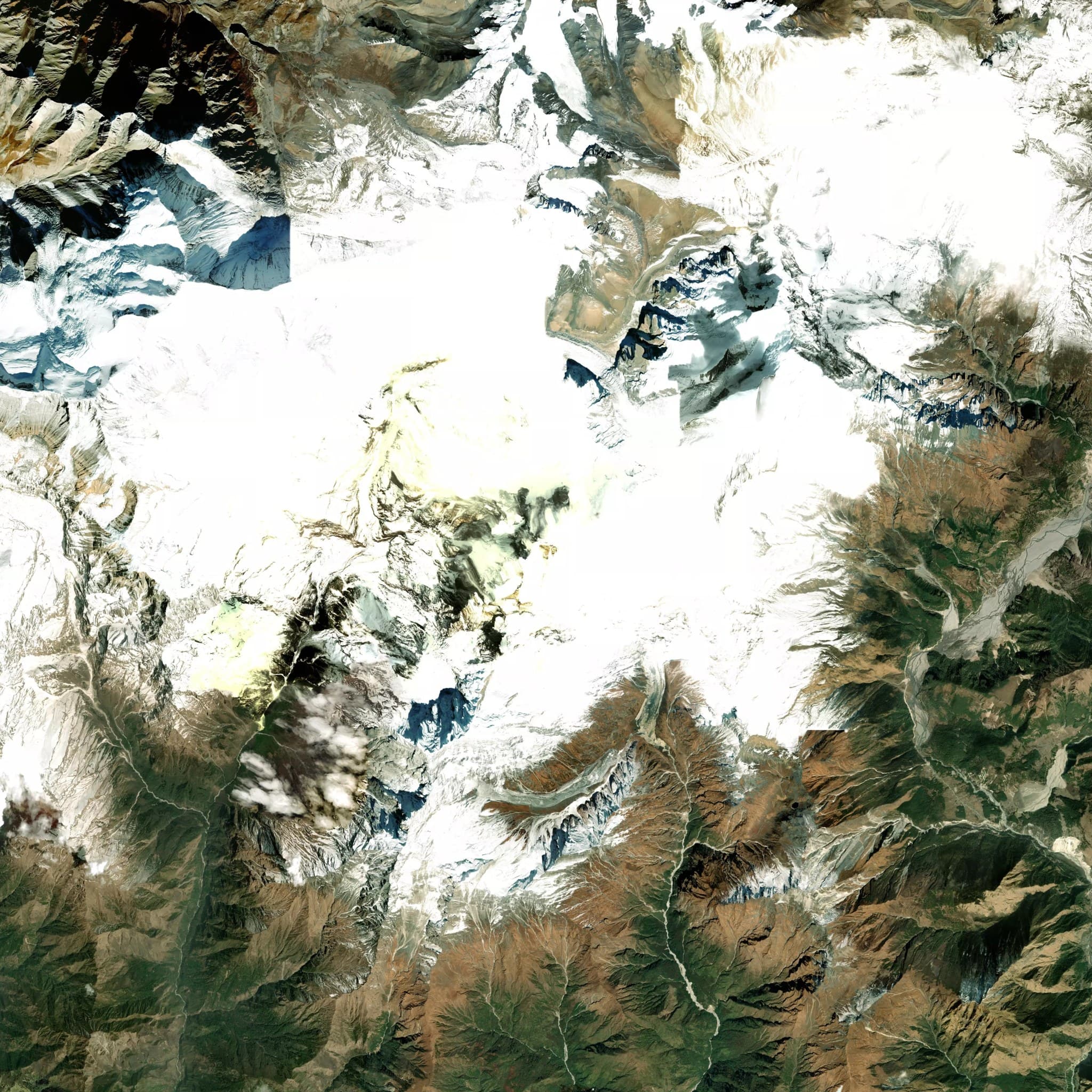Dhaulagiri satellite terrain view