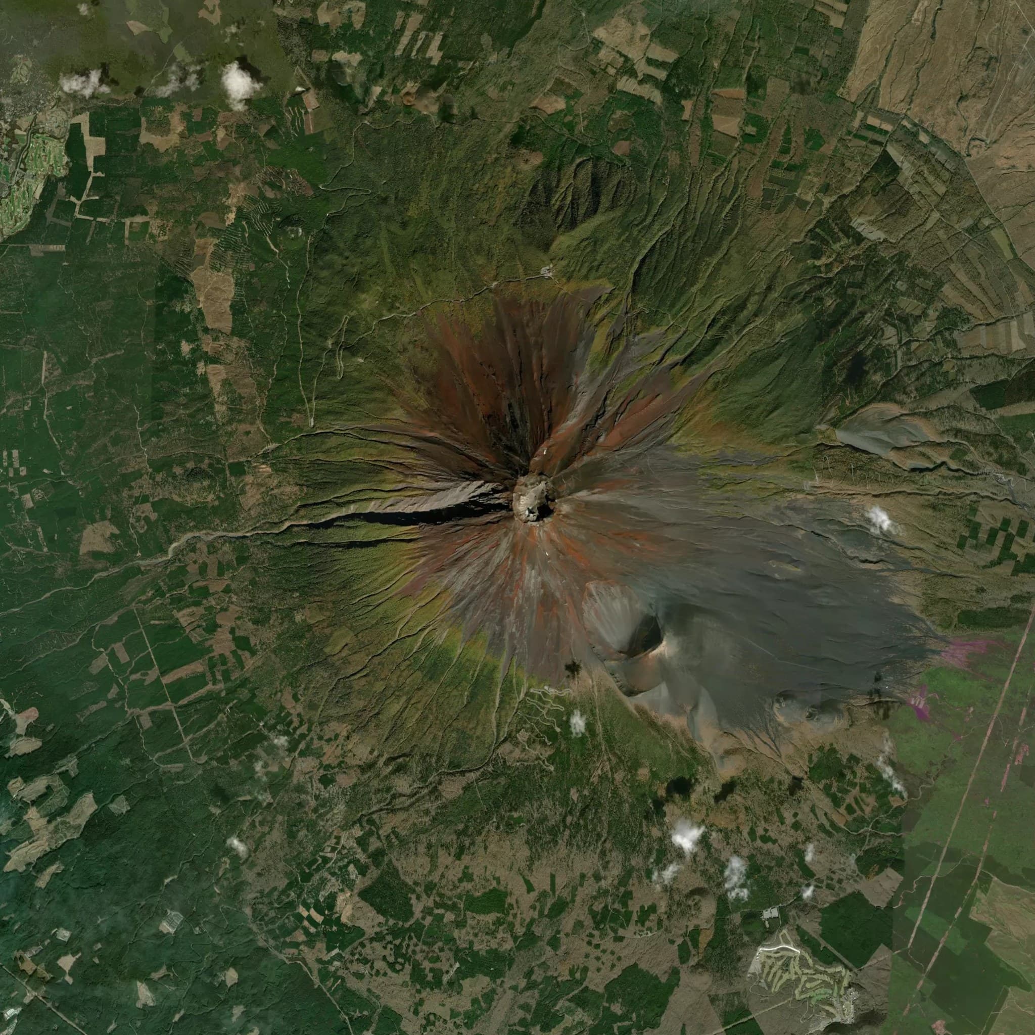 Mount Fuji satellite terrain view