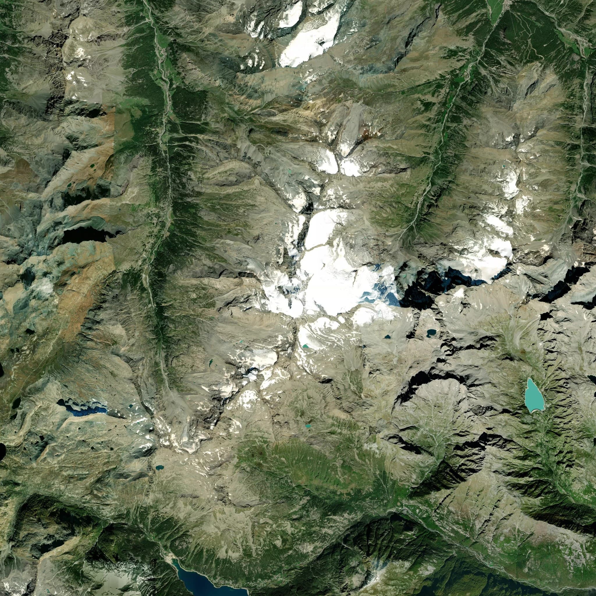 Gran Paradiso satellite terrain view