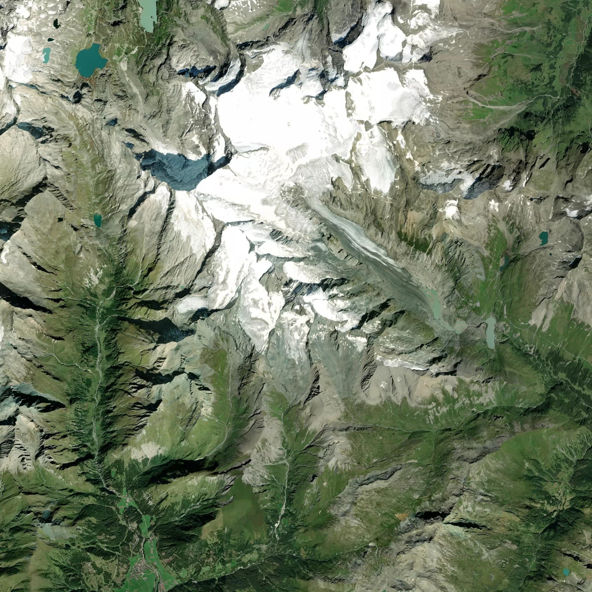 Großglockner satellite terrain view