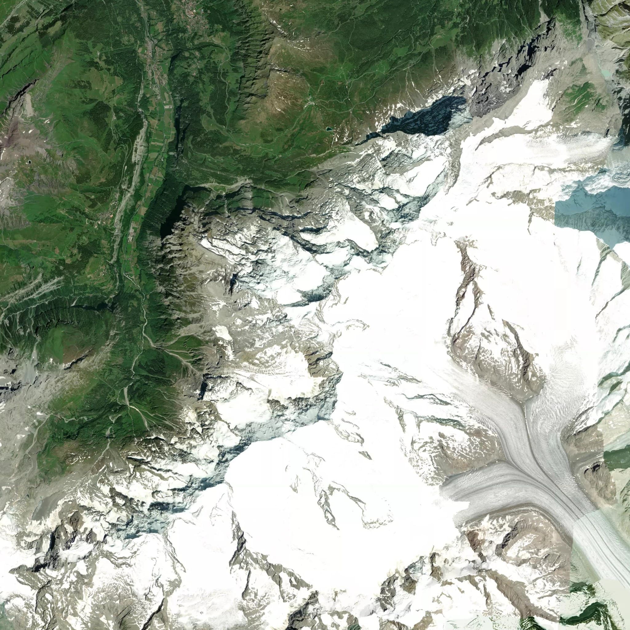 Jungfrau satellite terrain view