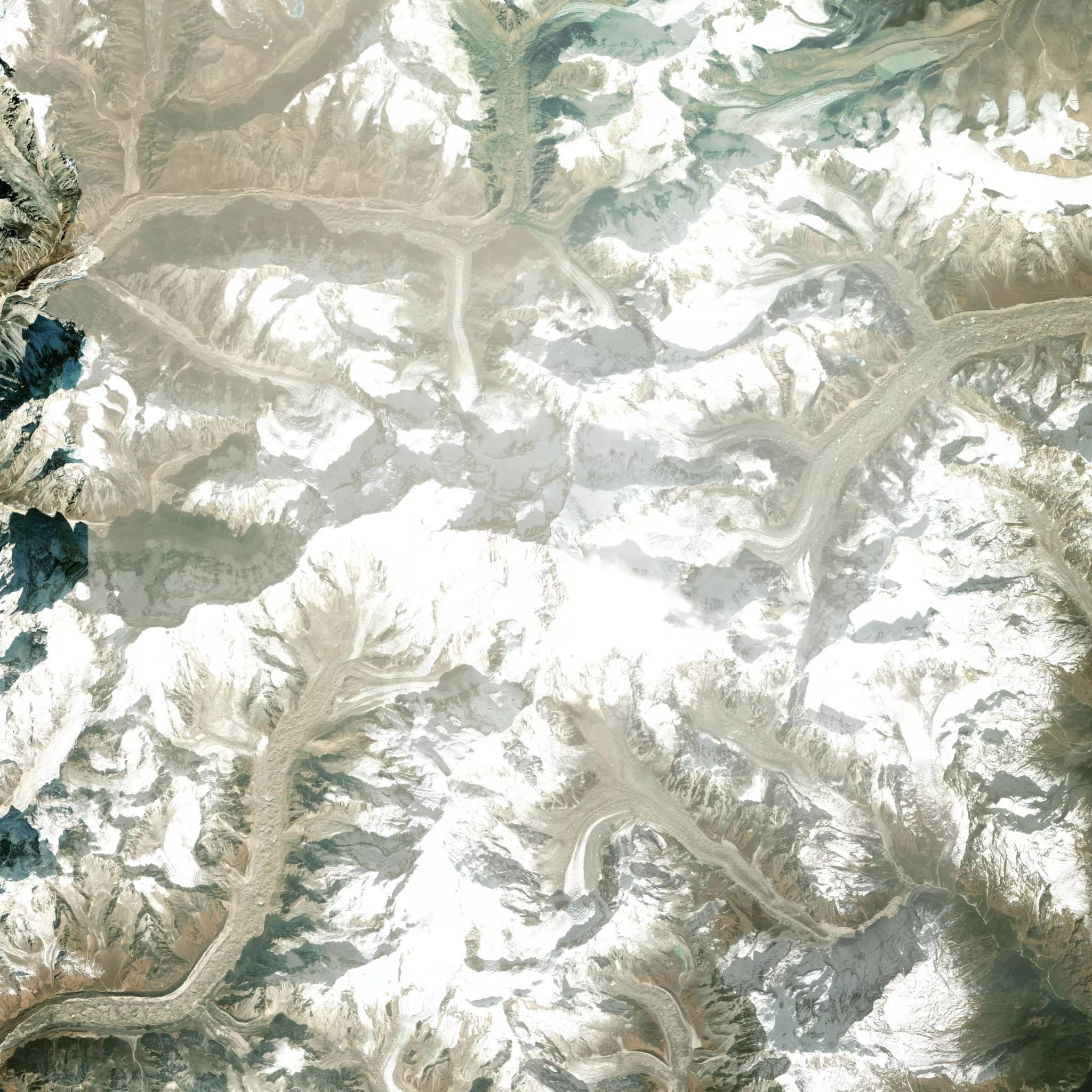Kangchenjunga satellite terrain view