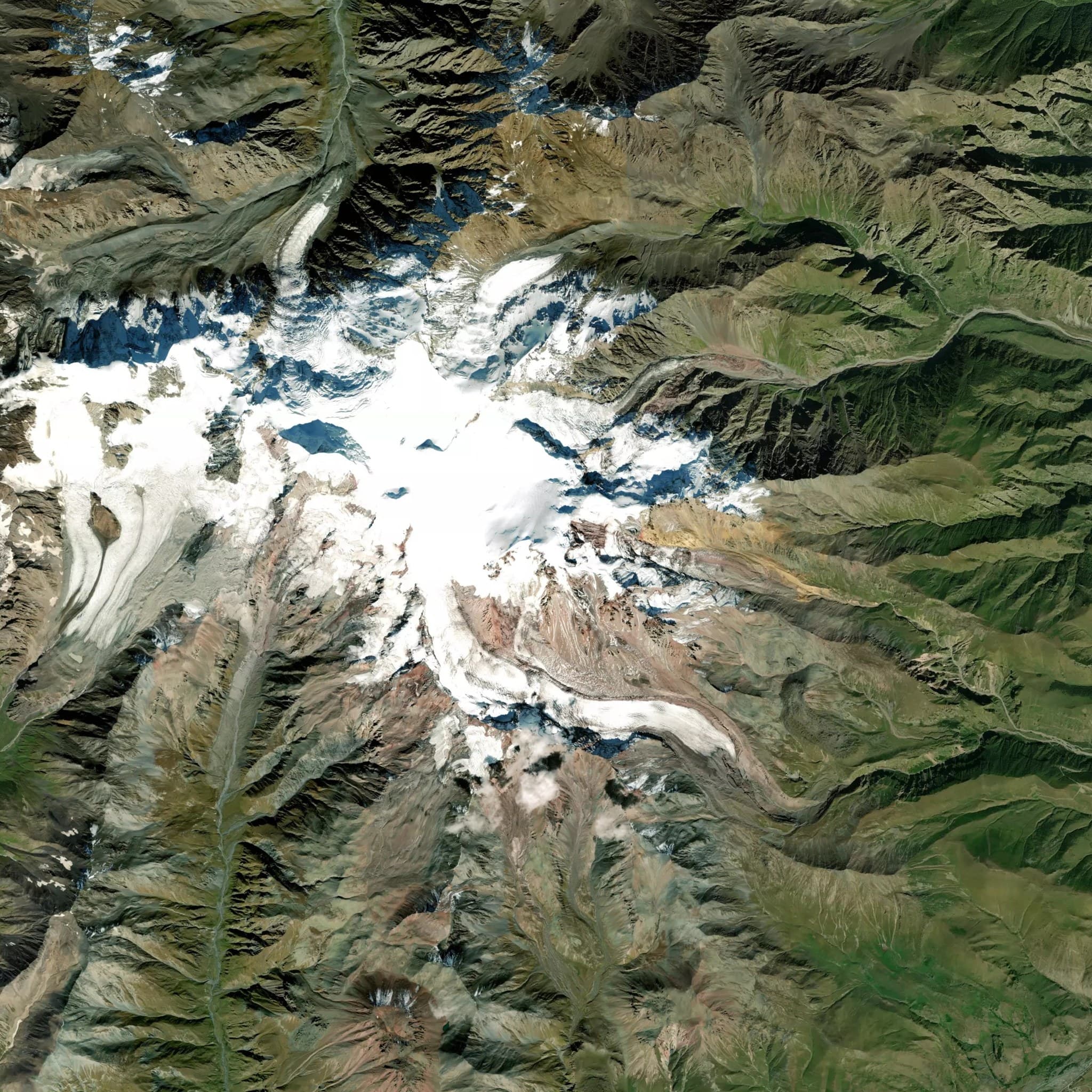 Kazbek satellite terrain view