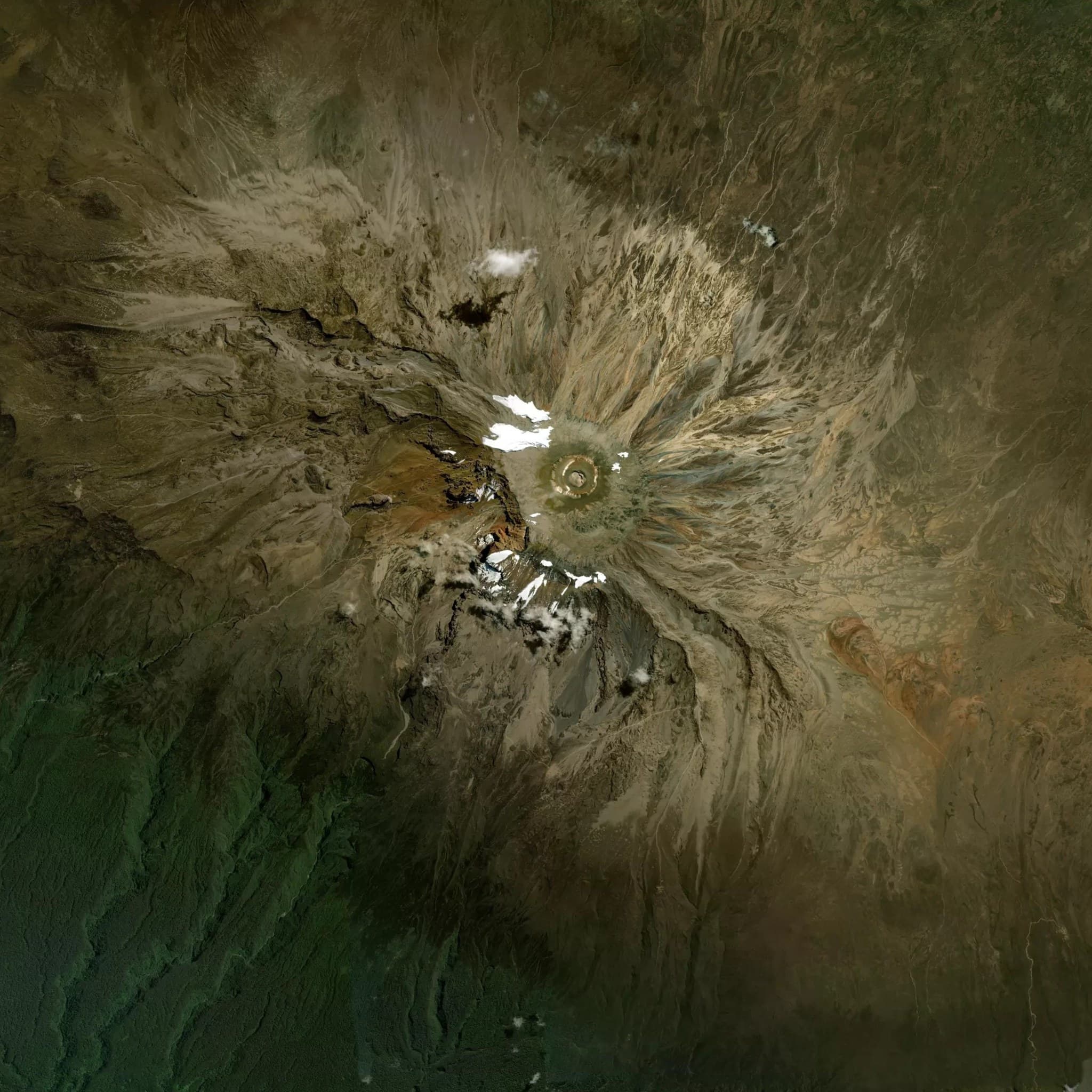 Kilimanjaro satellite terrain view