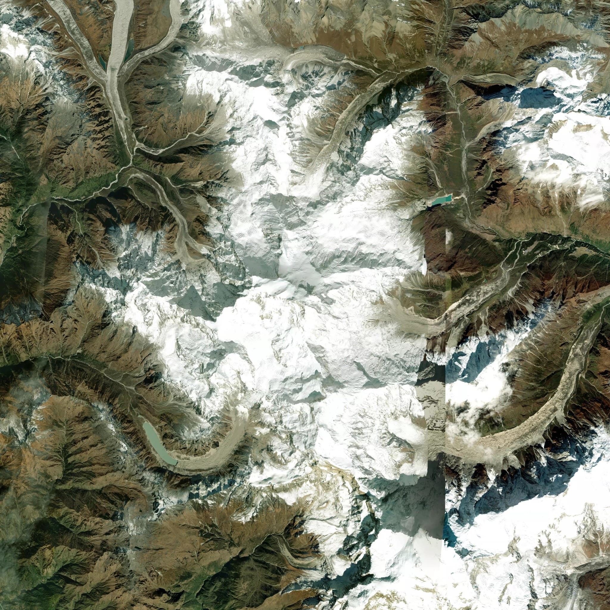 Manaslu satellite terrain view