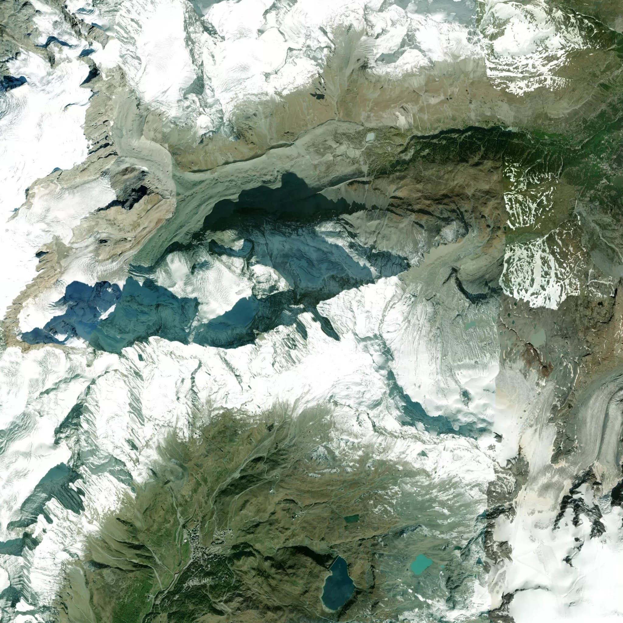 Matterhorn satellite terrain view