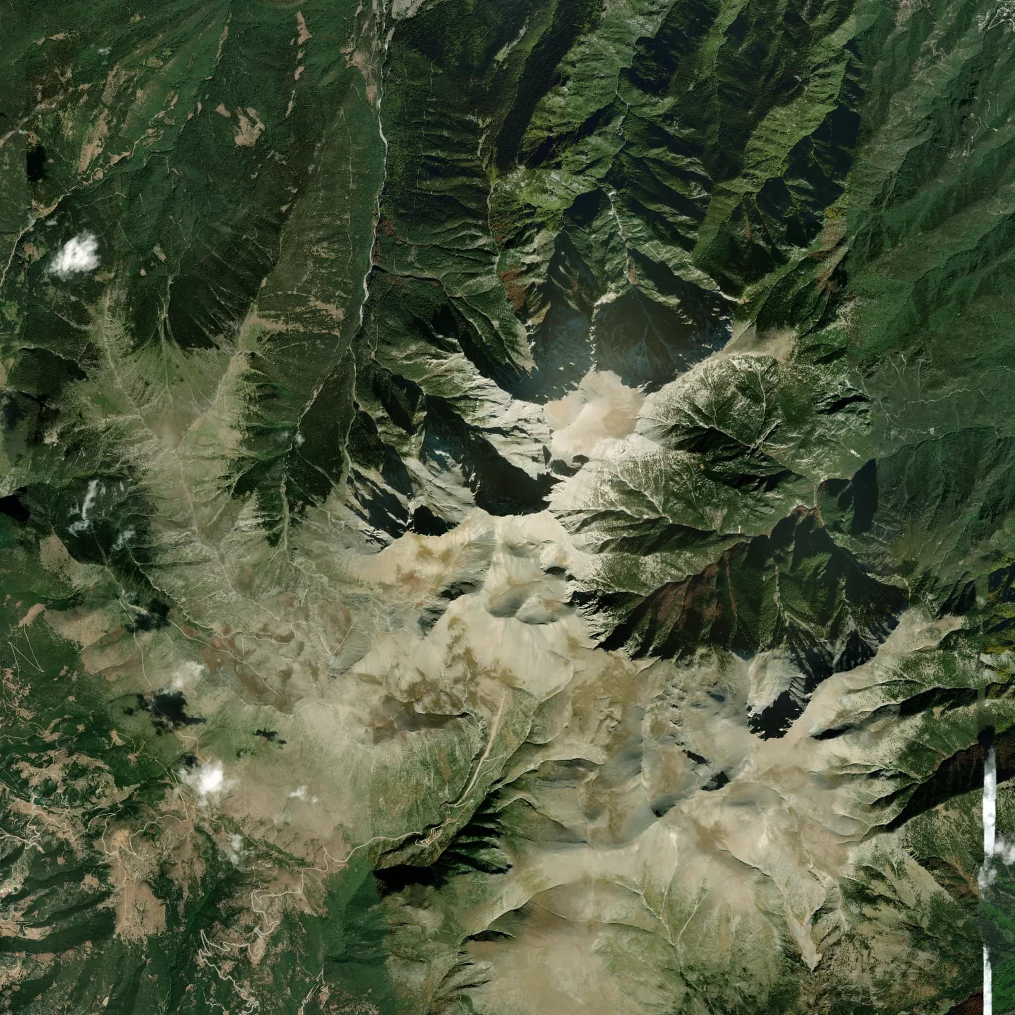 Mount Olympus satellite terrain view