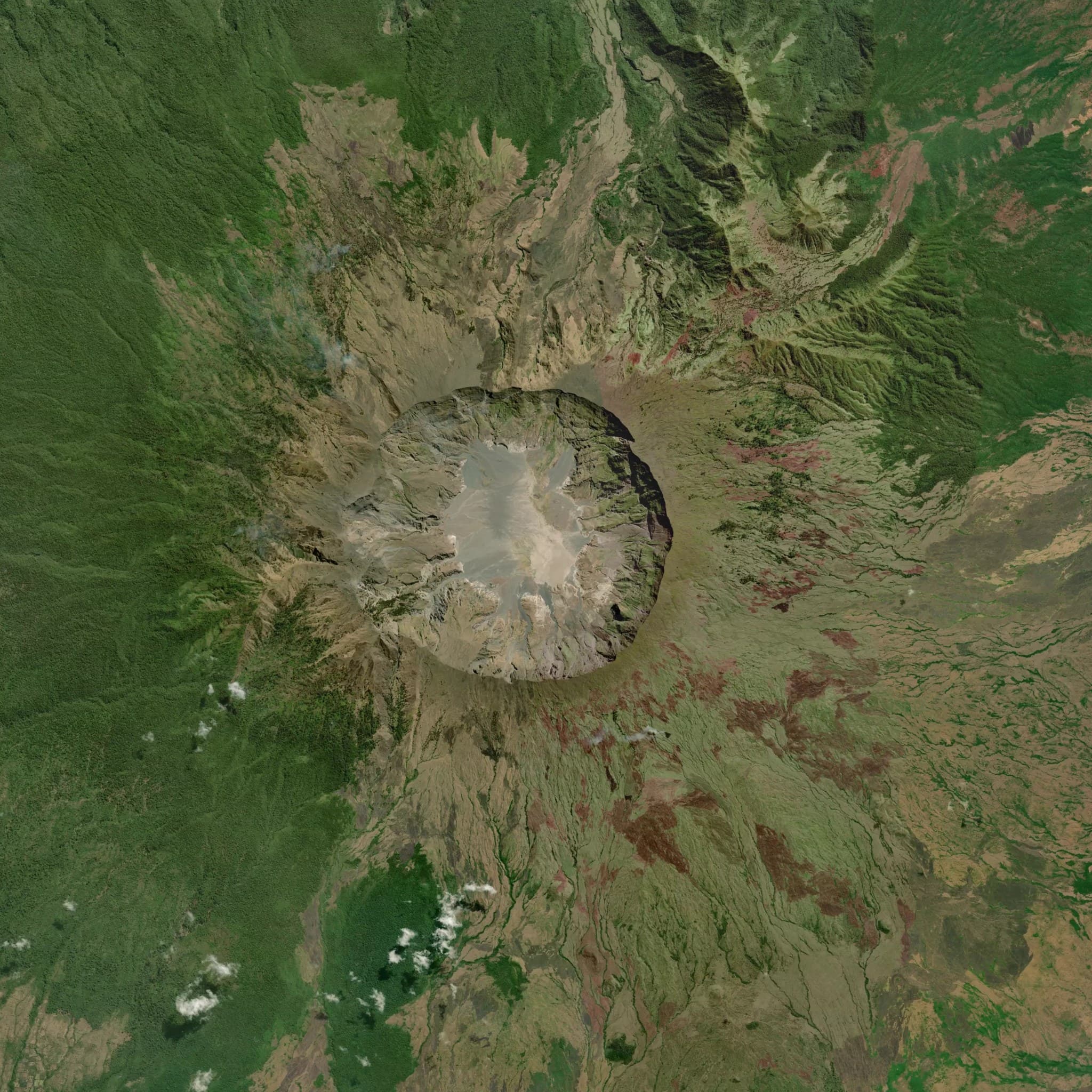 Tambora satellite terrain view