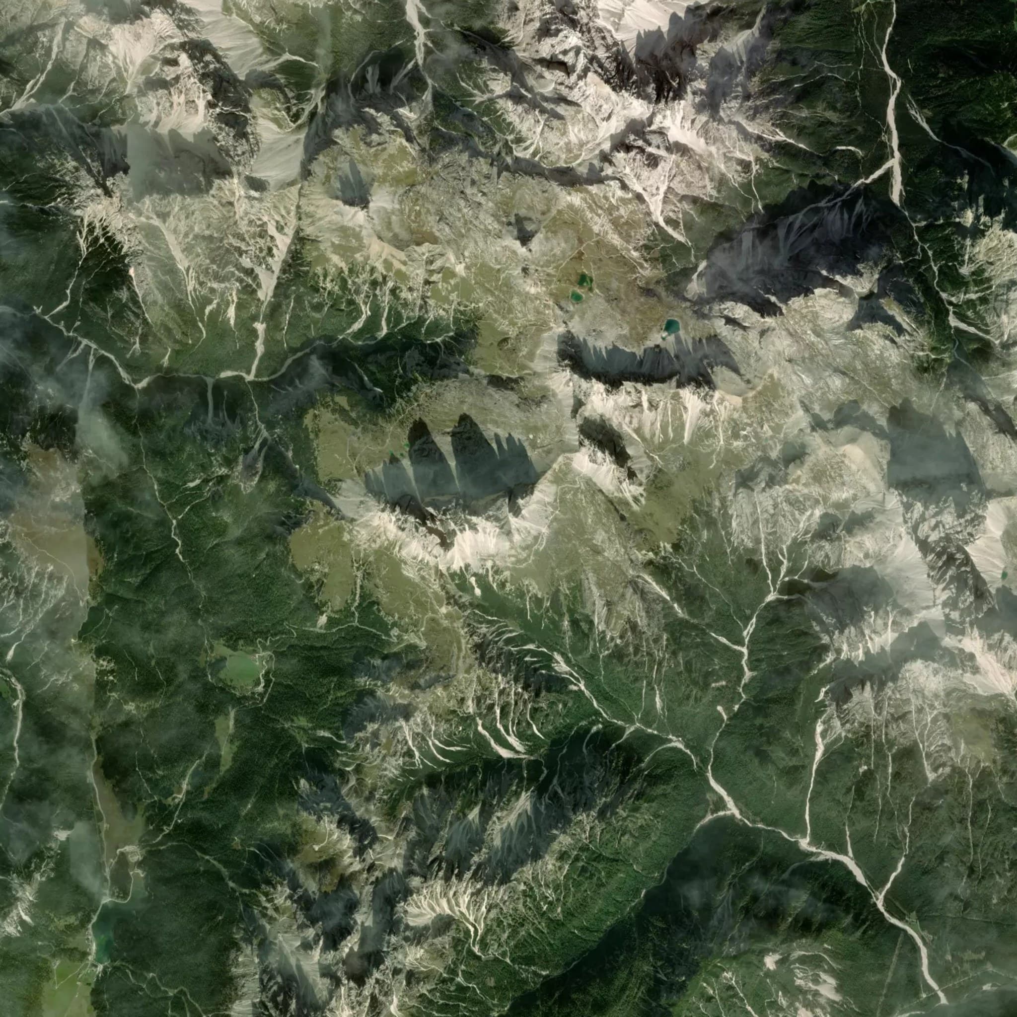 Tre Cime di Lavaredo satellite terrain view