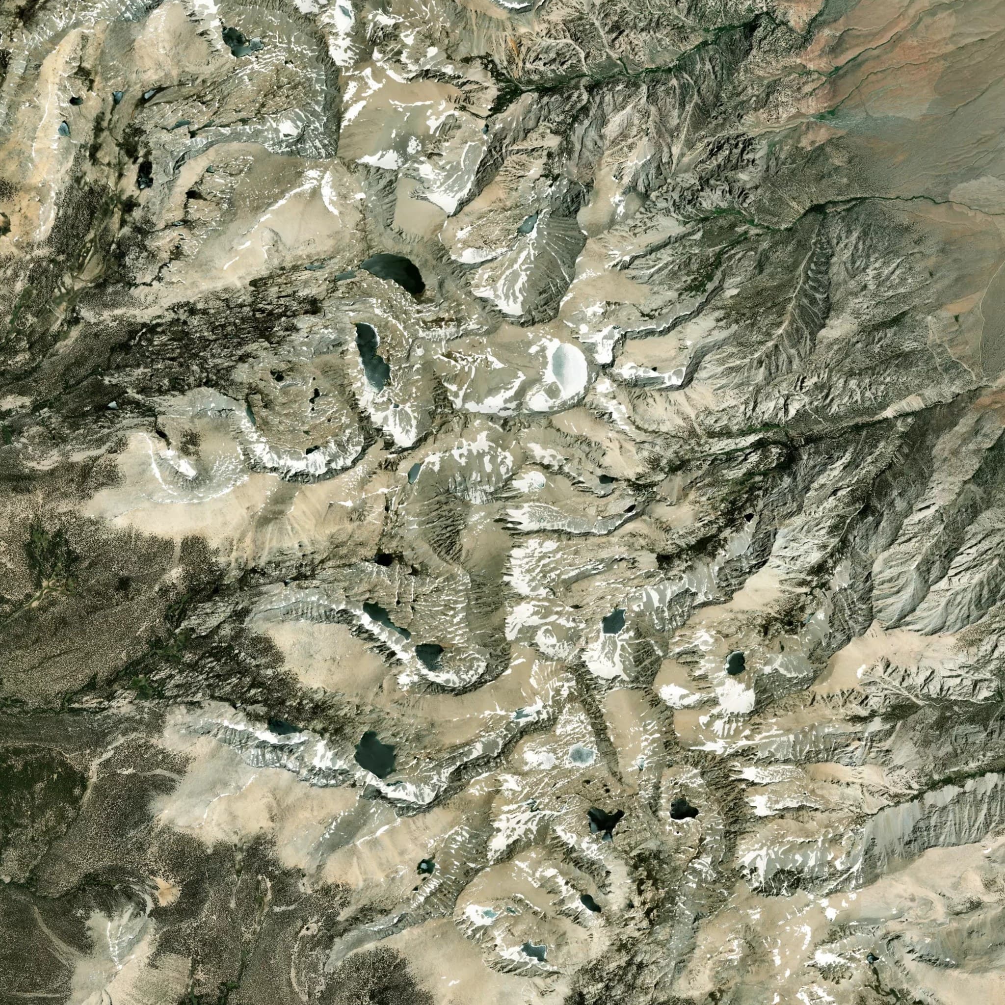 Mount Whitney satellite terrain view