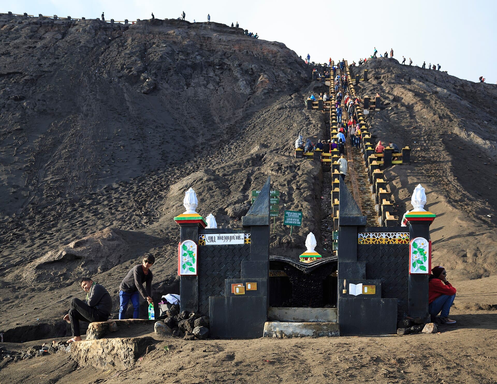 The stairway to the Bromo crater rim