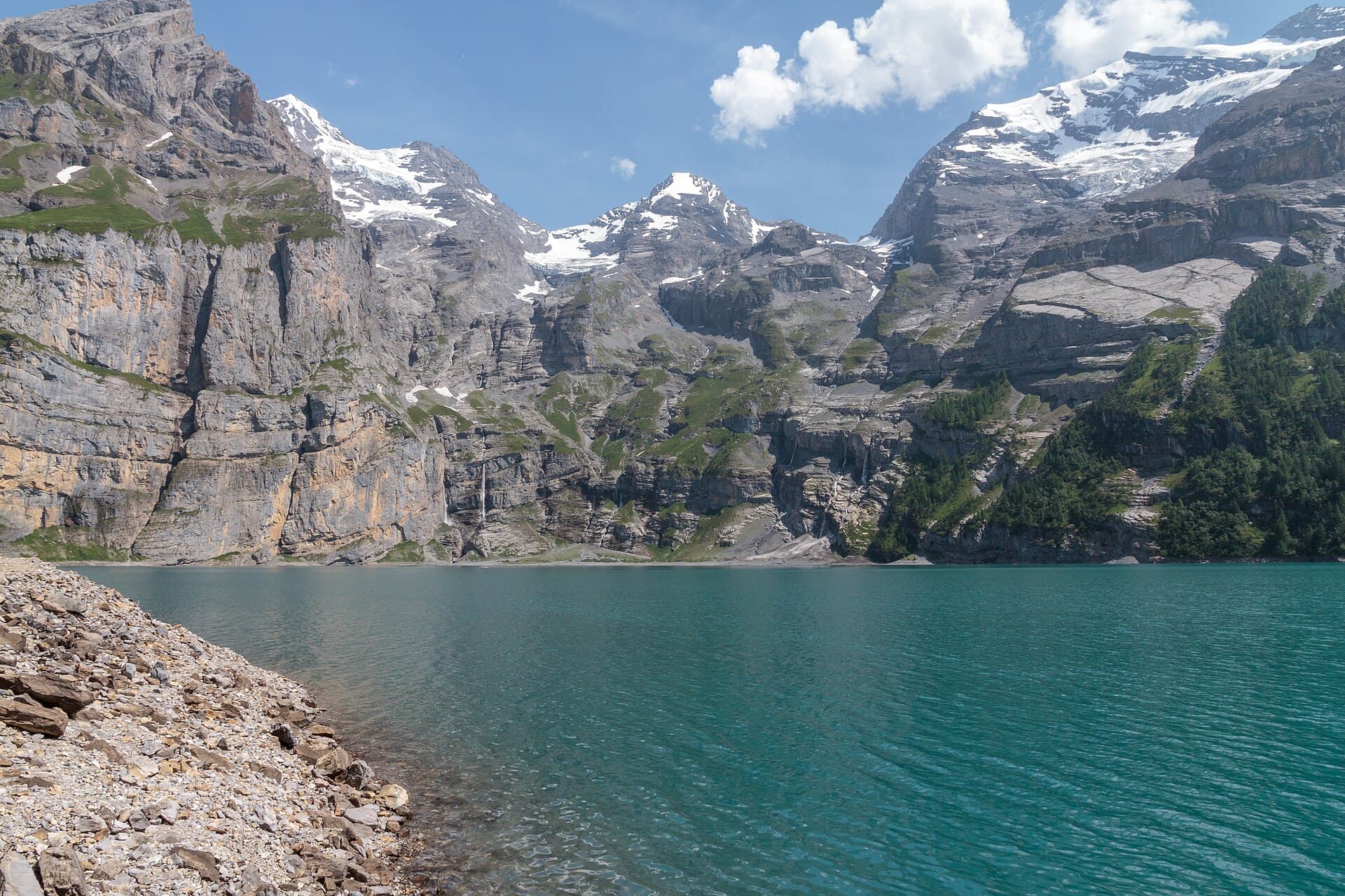 Cliffs above the Oeschinensee near Kandersteg