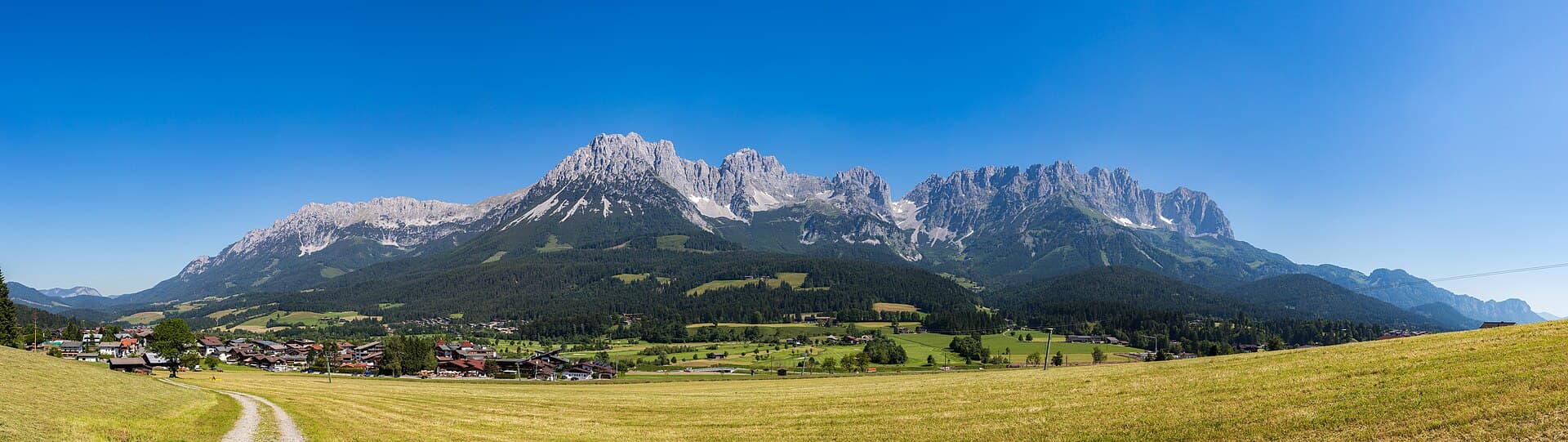 The Wilder Kaiser above the Tyrolean valley floor