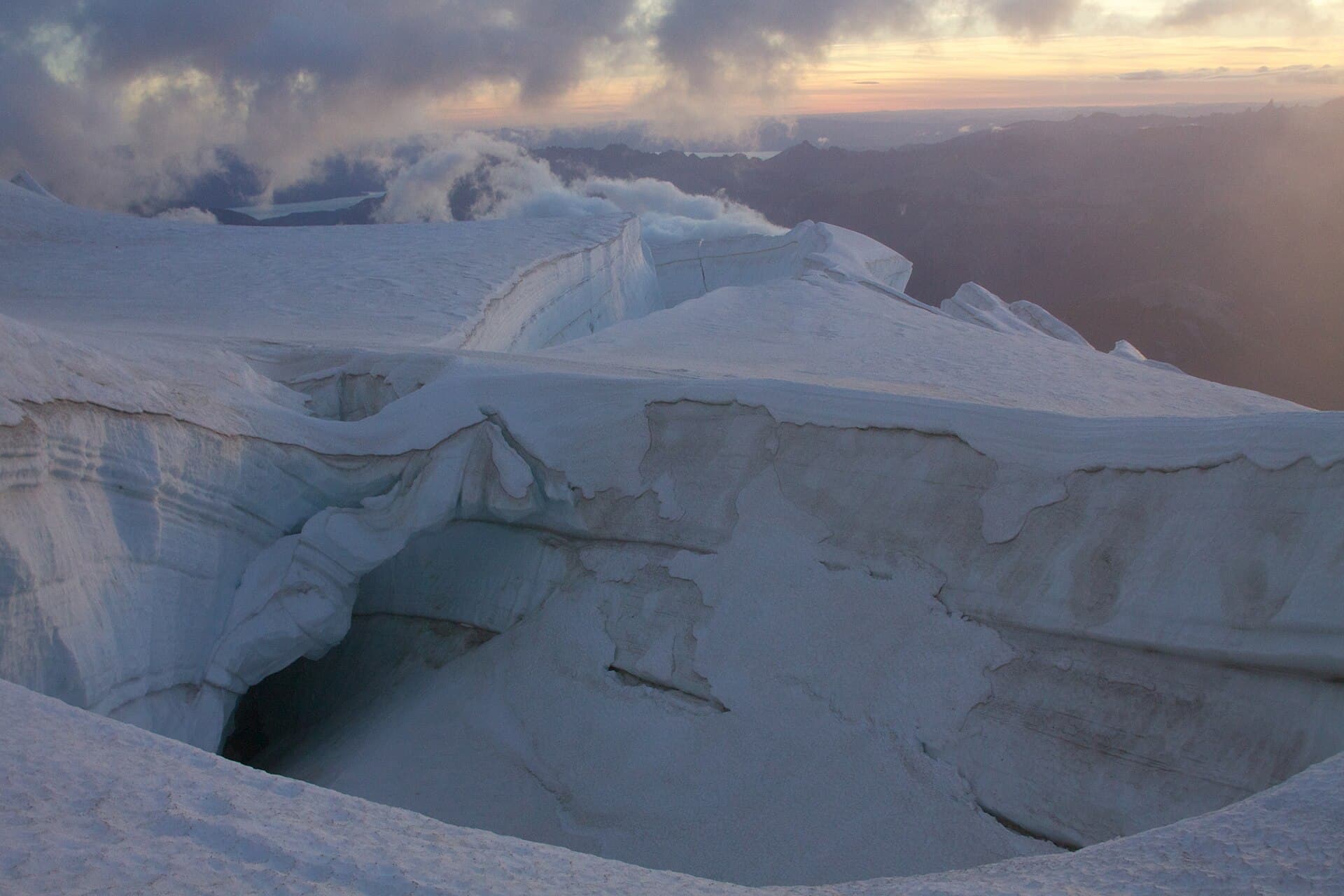 Sunrise on the Tronador glaciers