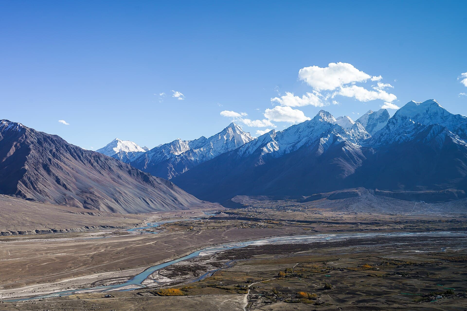 Padum seen from Karsha, Zanskar