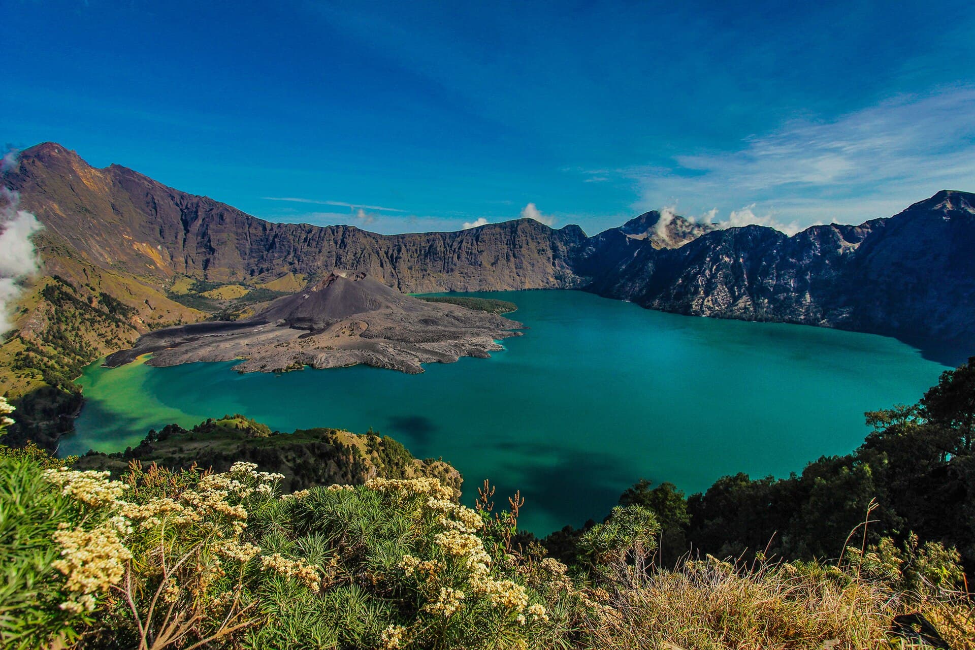 El Segara Anak, la laguna del crater del Rinjani, Lombok