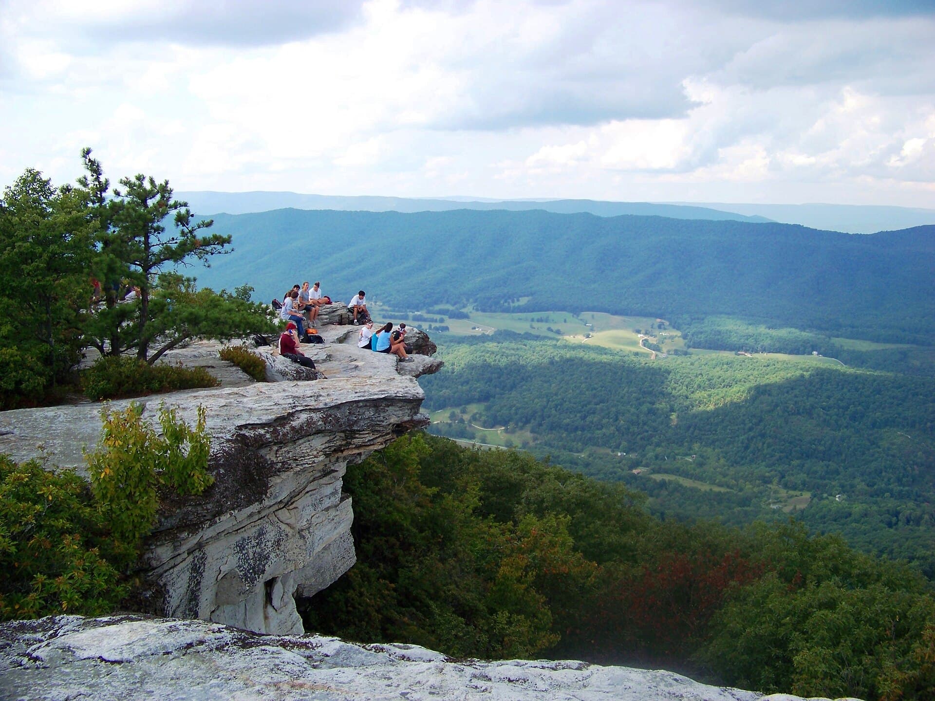 Walkers on the McAfee Knob overhang