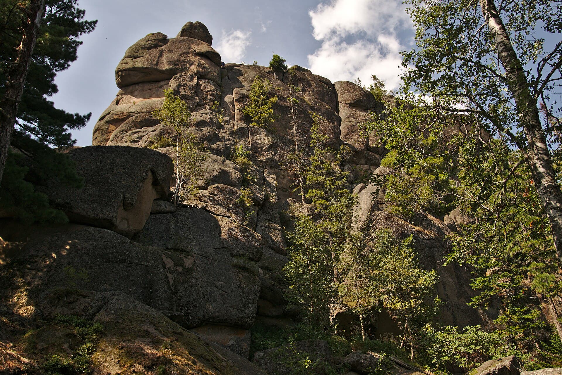 Un pilar de sienita sobre la taiga, Stolby