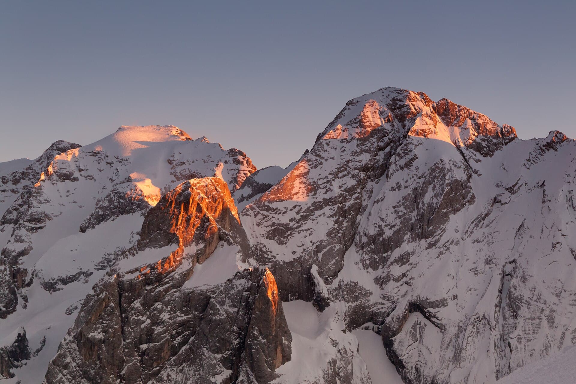 The Marmolada at sunset