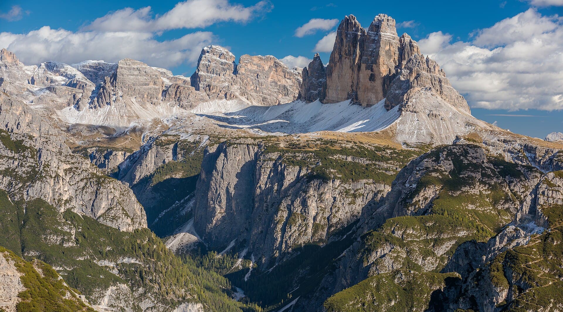 The Tre Cime di Lavaredo from Alpe Specie, Val Pusteria