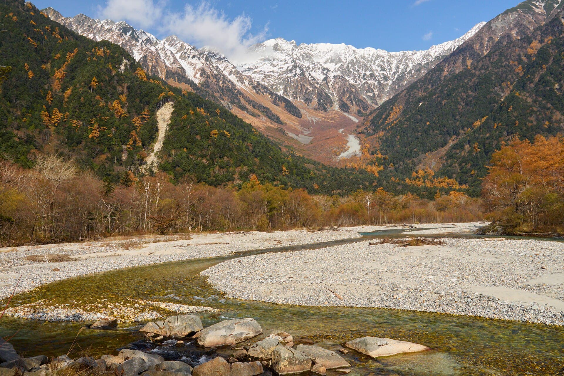 The Azusa river at Kamikochi in autumn