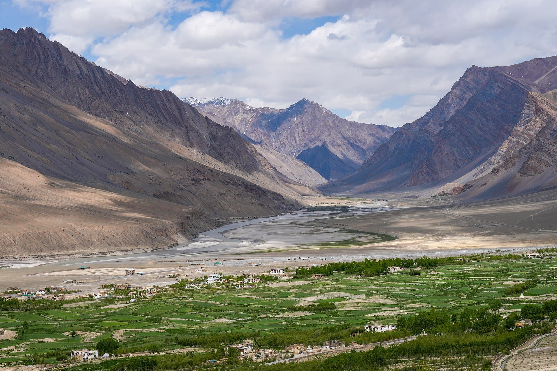 Campos de regadio en Zangla, sobre el rio Zanskar