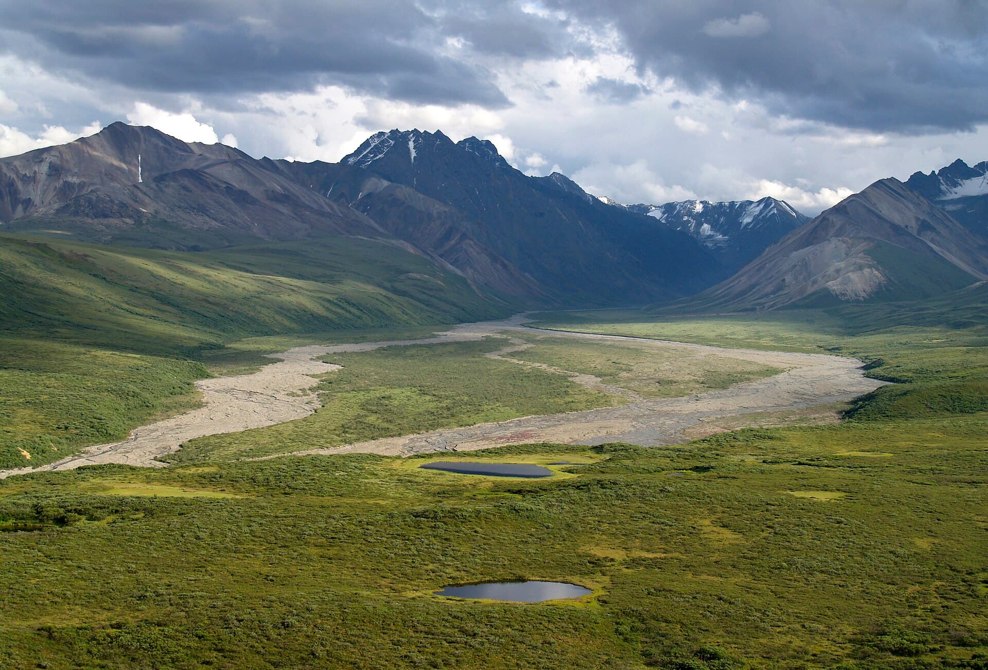 Braided streams and kettlehole ponds, Denali National Park