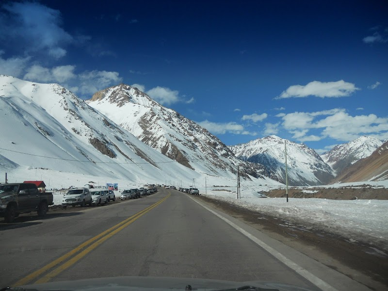 Penitentes snow formations in the Vacas valley