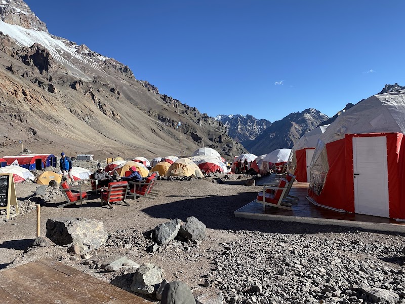 Expedition domes at the eastern base camp